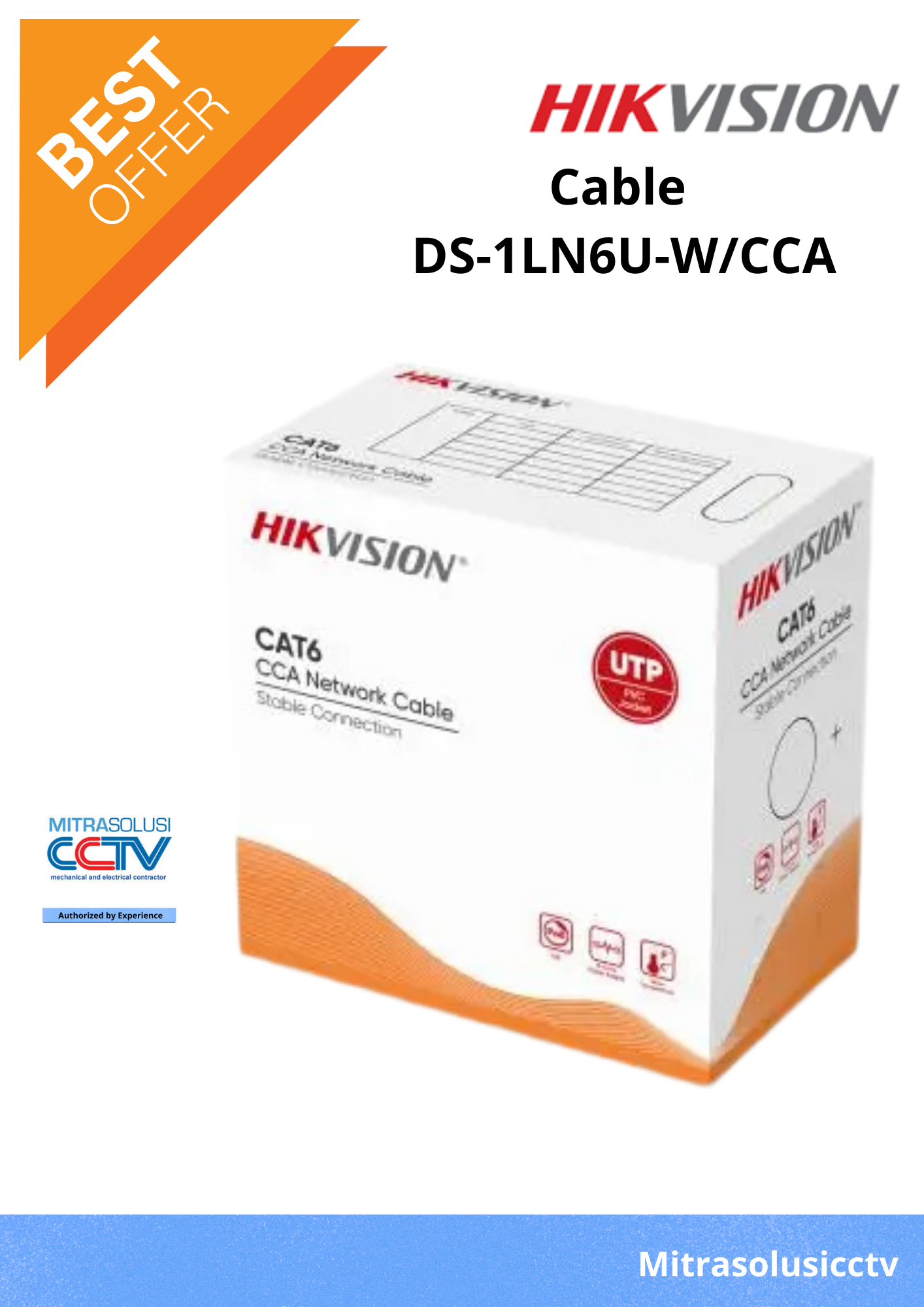 Kabel CCTV UTP Hikvision DS-1LN6U-W/CCA