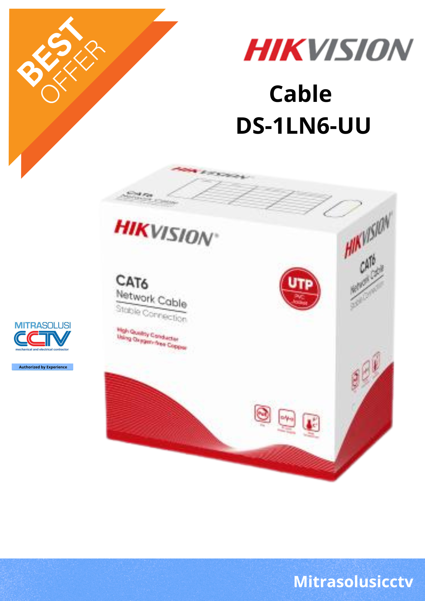 Kabel CCTV UTP Hikvision DS-1LN6-UU