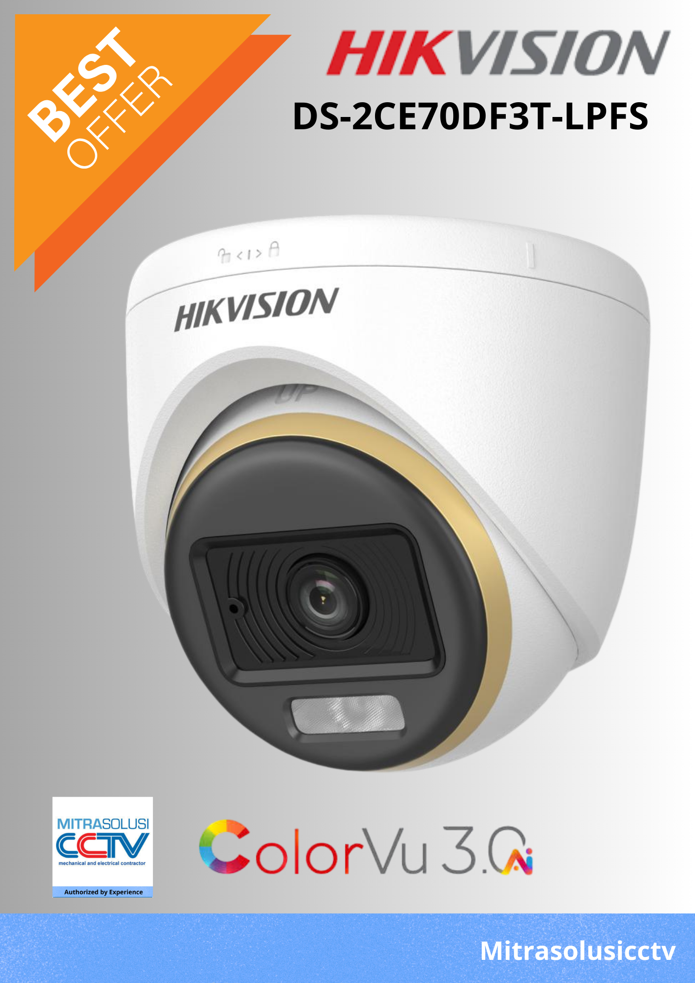 Kamera Indoor Hikvision  DS-2CE70DF3T-LPFS