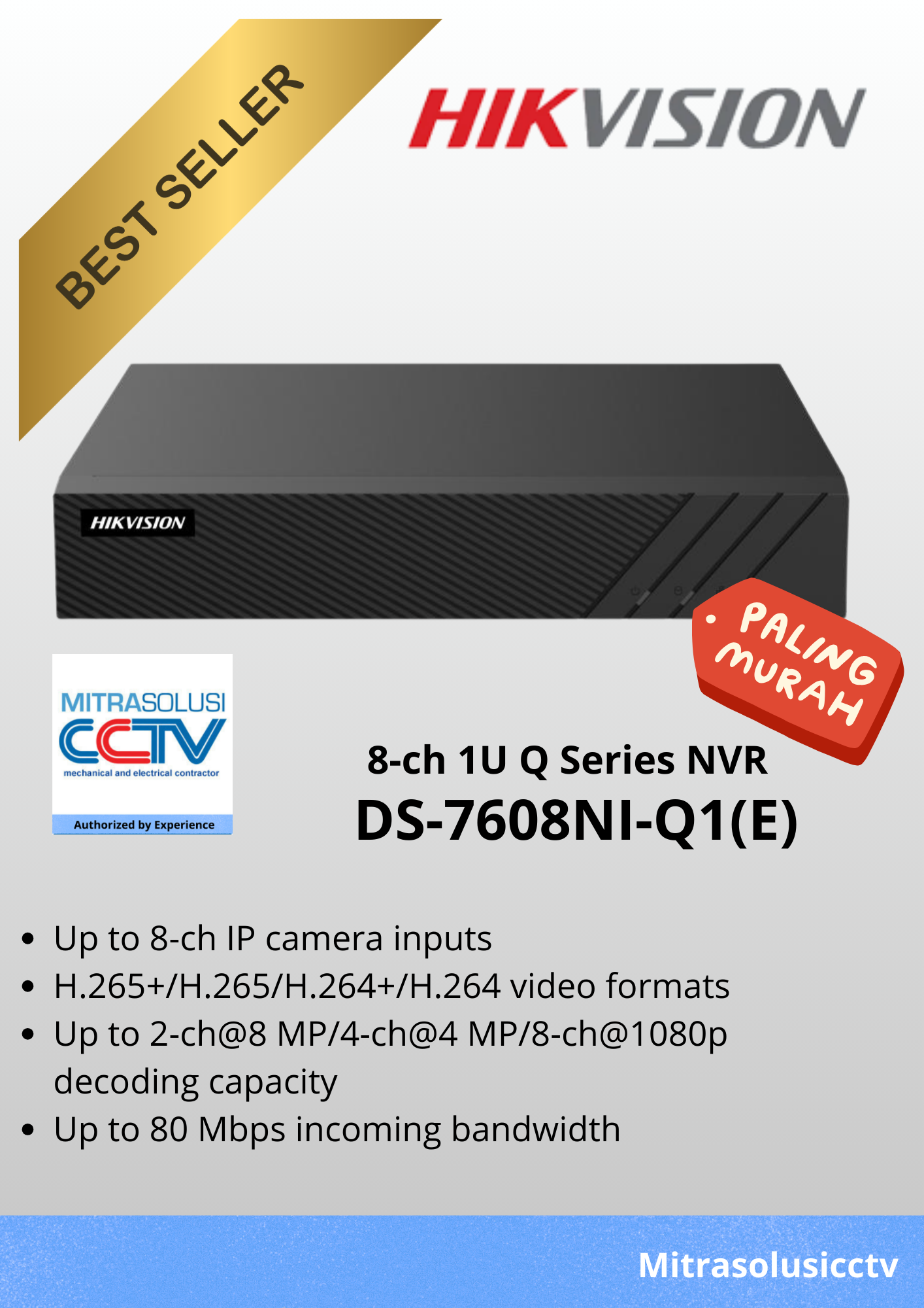 NVR Hikvision DS-7608NI-Q1(E)