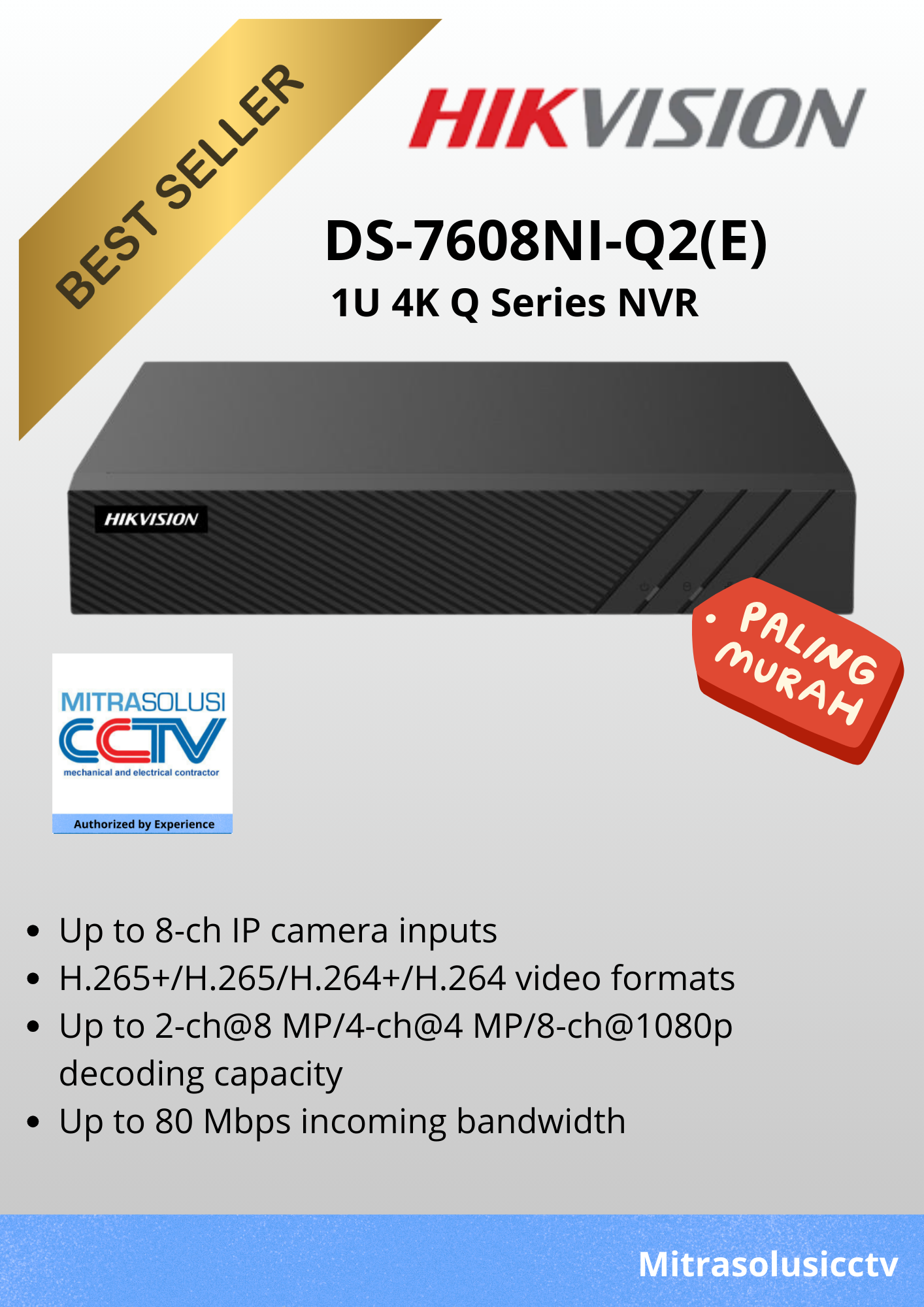 NVR Hikvision DS-7608NI-Q2(E)