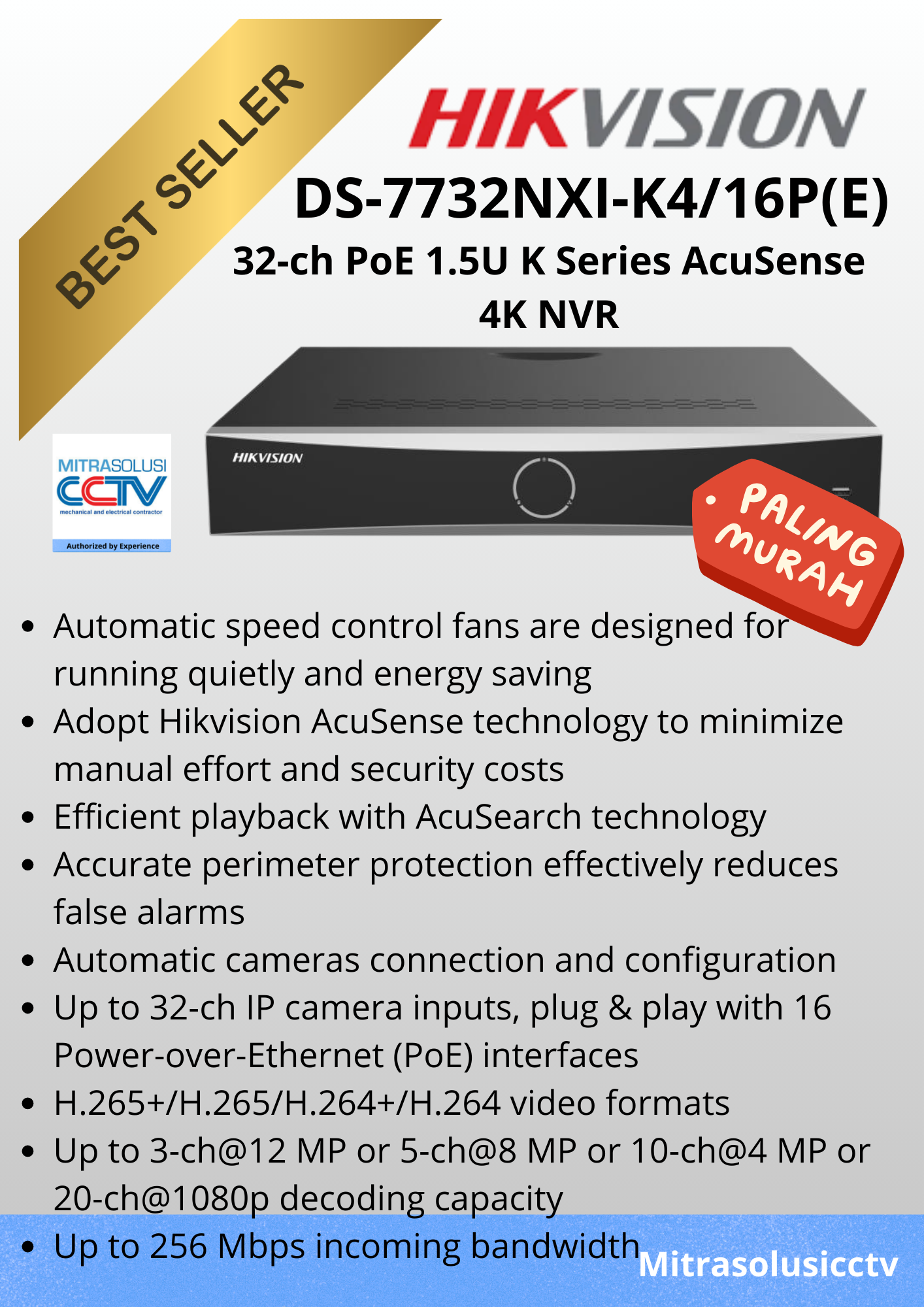 NVR Hikvision DS-7732NXI-K4/16P(E)