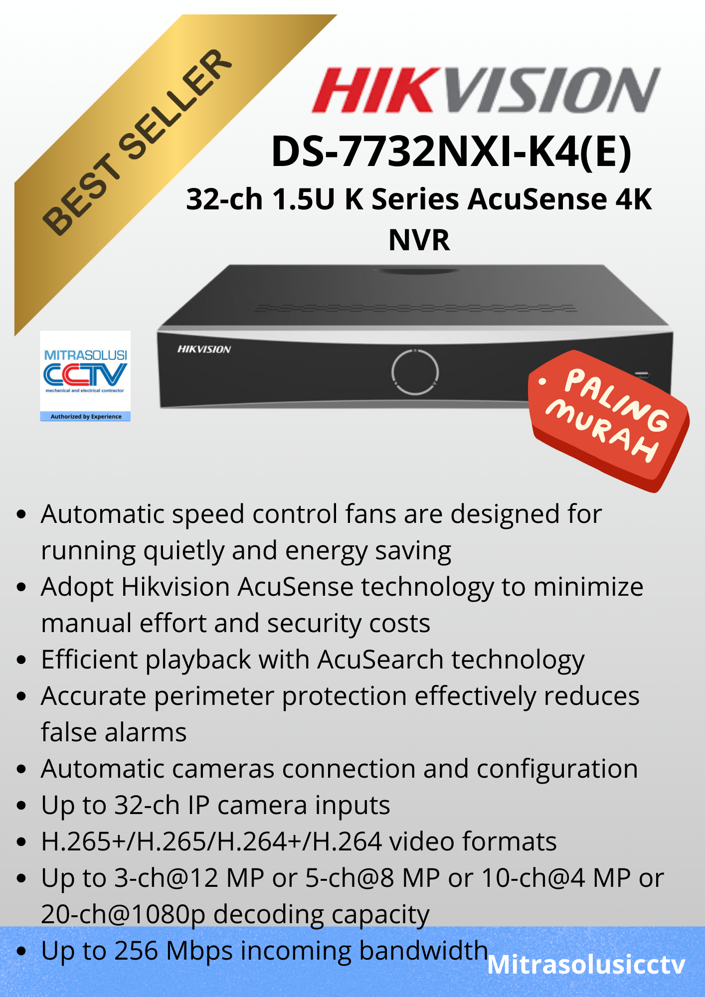NVR Hikvision DS-7732NXI-K4(E)