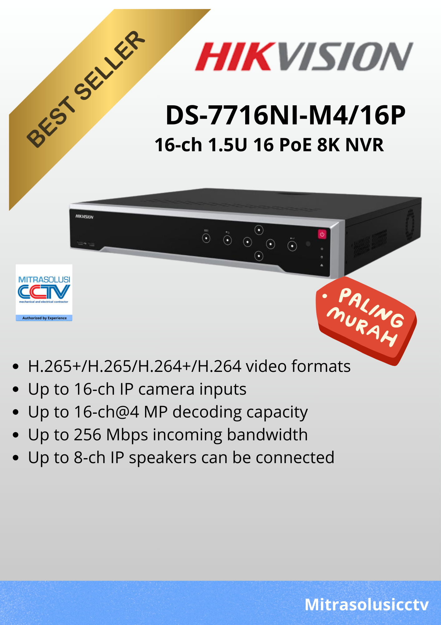 NVR Hikvision DS-7716NI-M4/16P